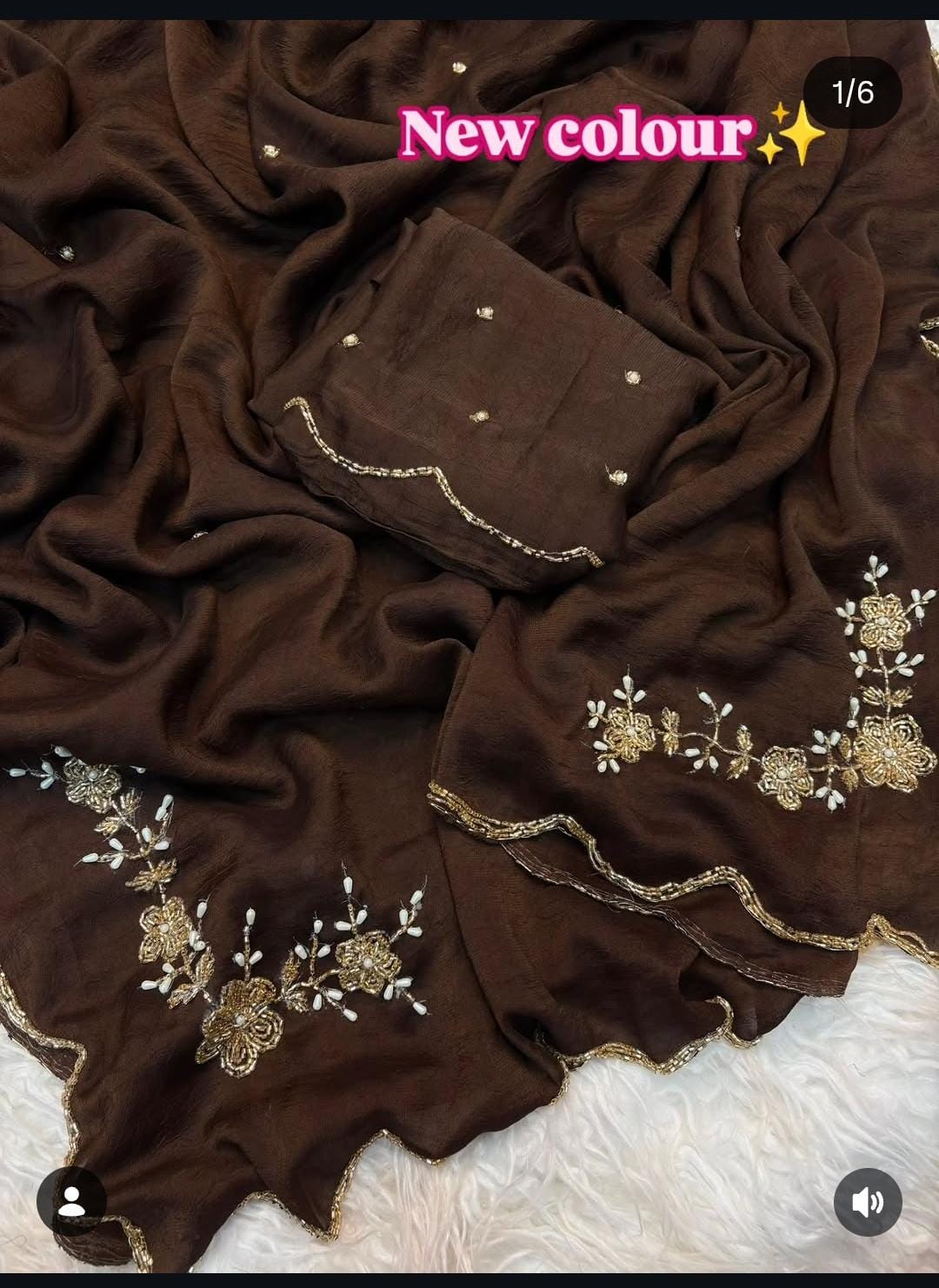 Premium rangoli crush silk designer saree ✨