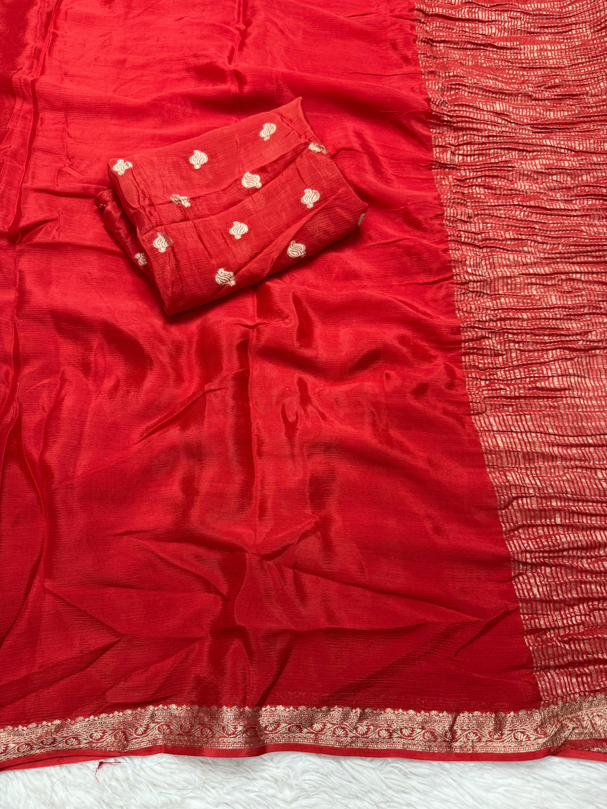 Pure chinnon saree