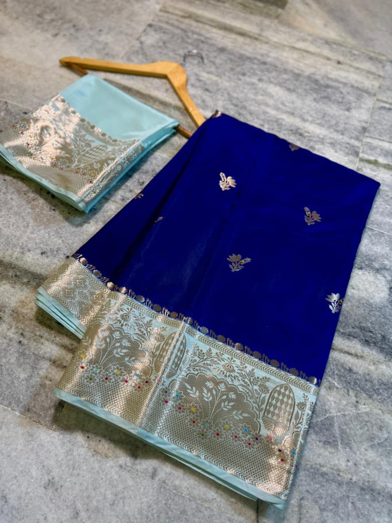 Flower 🌸 buti benaresi katan silk saree ✨