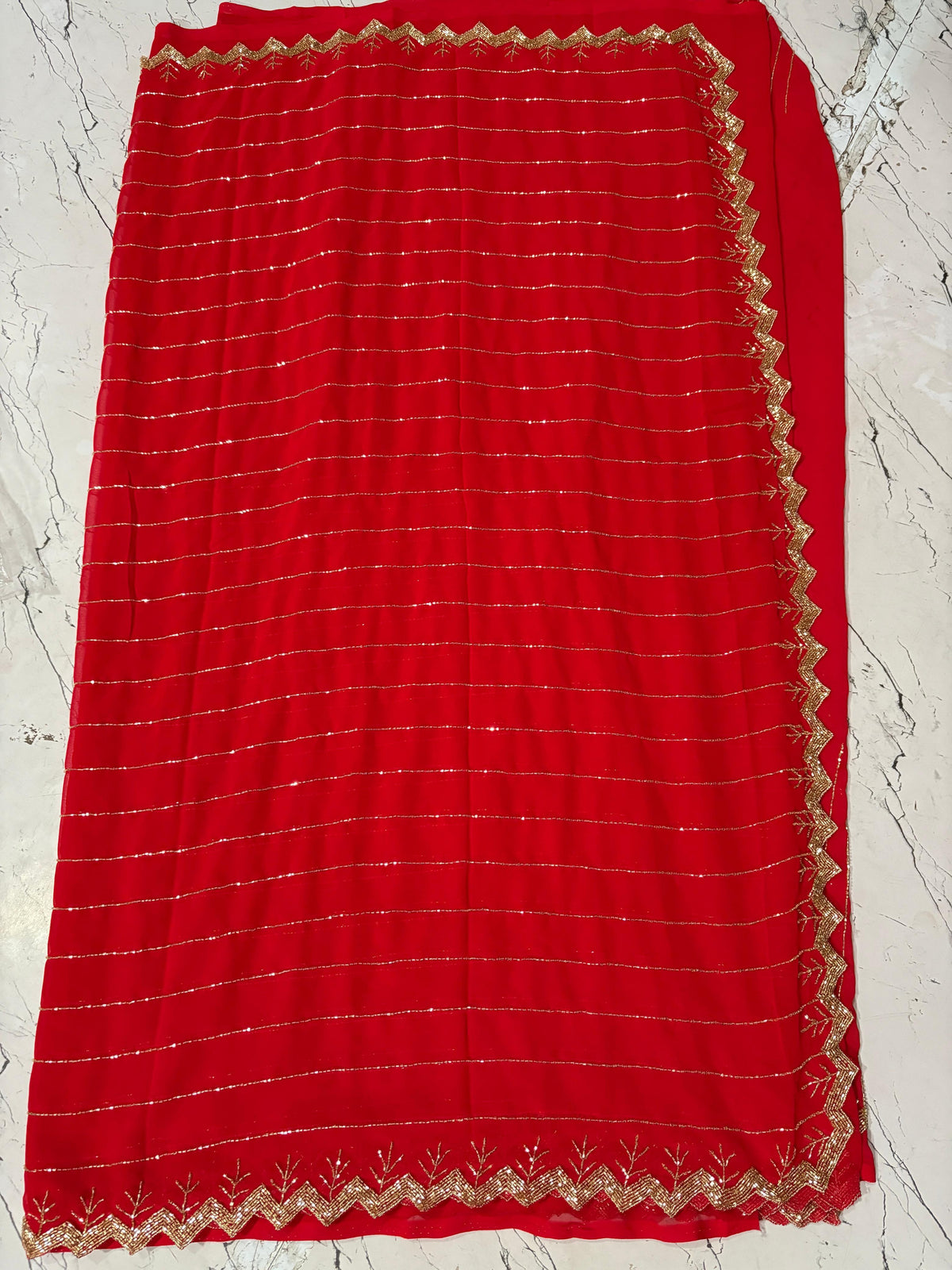 Pure georgette kadhana work saree
