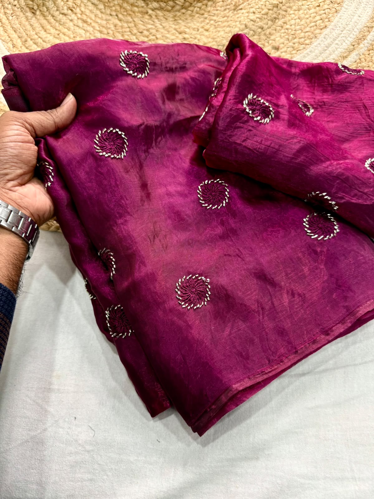 Space satin work saree ✨