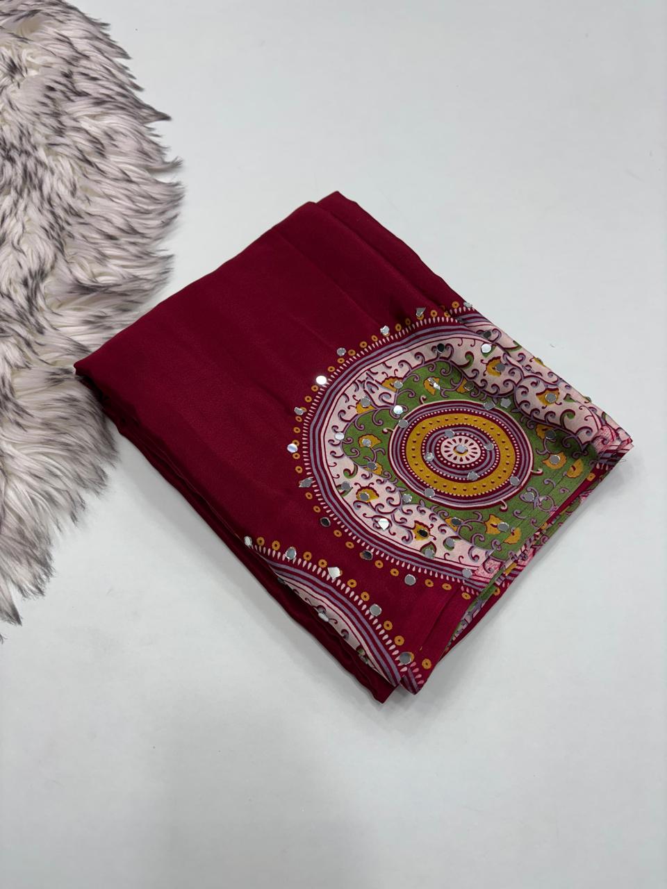 Pure Arjakh Sartin viscous silk saree