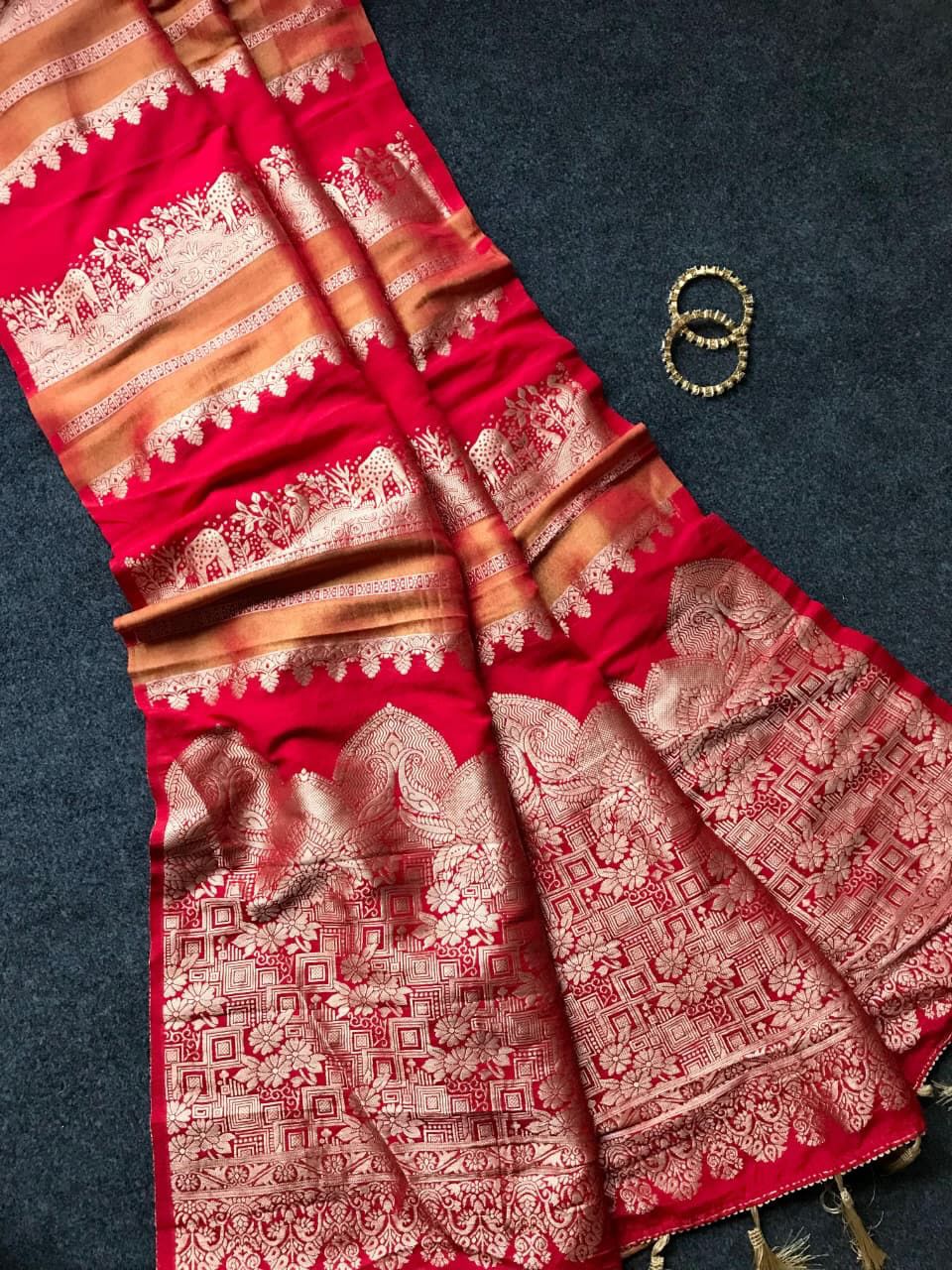 Khadi crape silk weaving saree