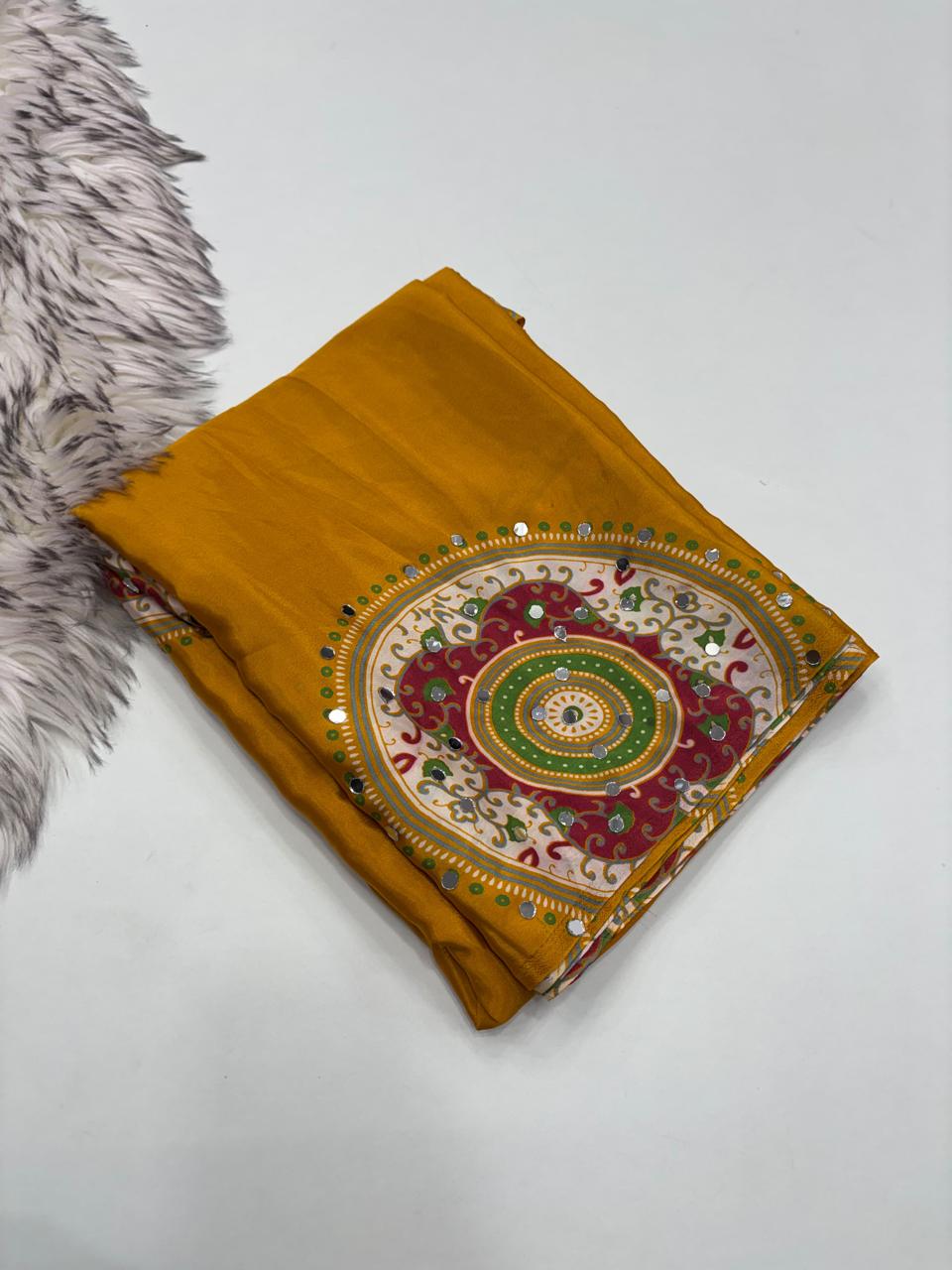 Pure Arjakh Sartin viscous silk saree