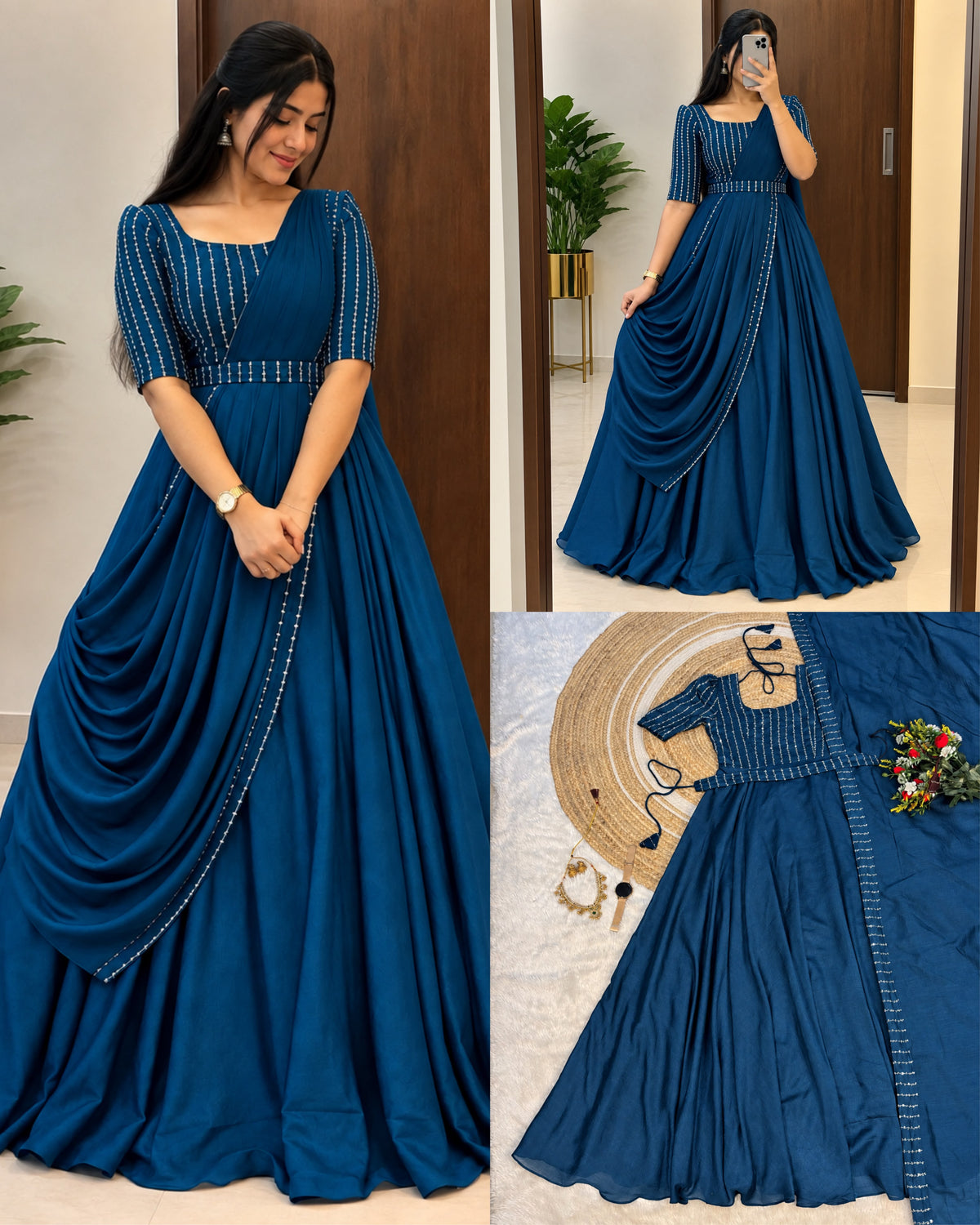 Blooming vichitra silk 3 in one outfit ✨