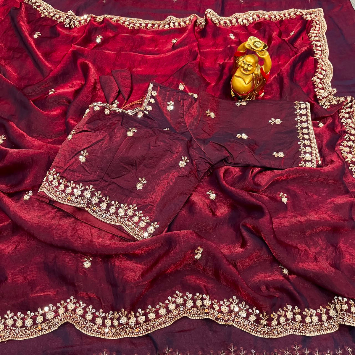 Grand party wear saree ✨ with stritched blouse