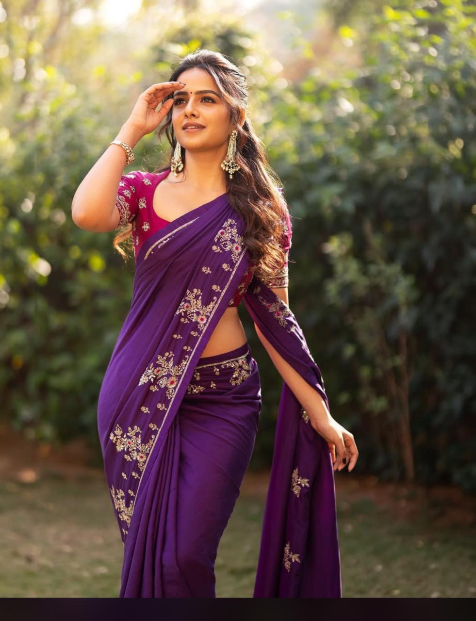 Celebrity inspired soft rangoli silk saree