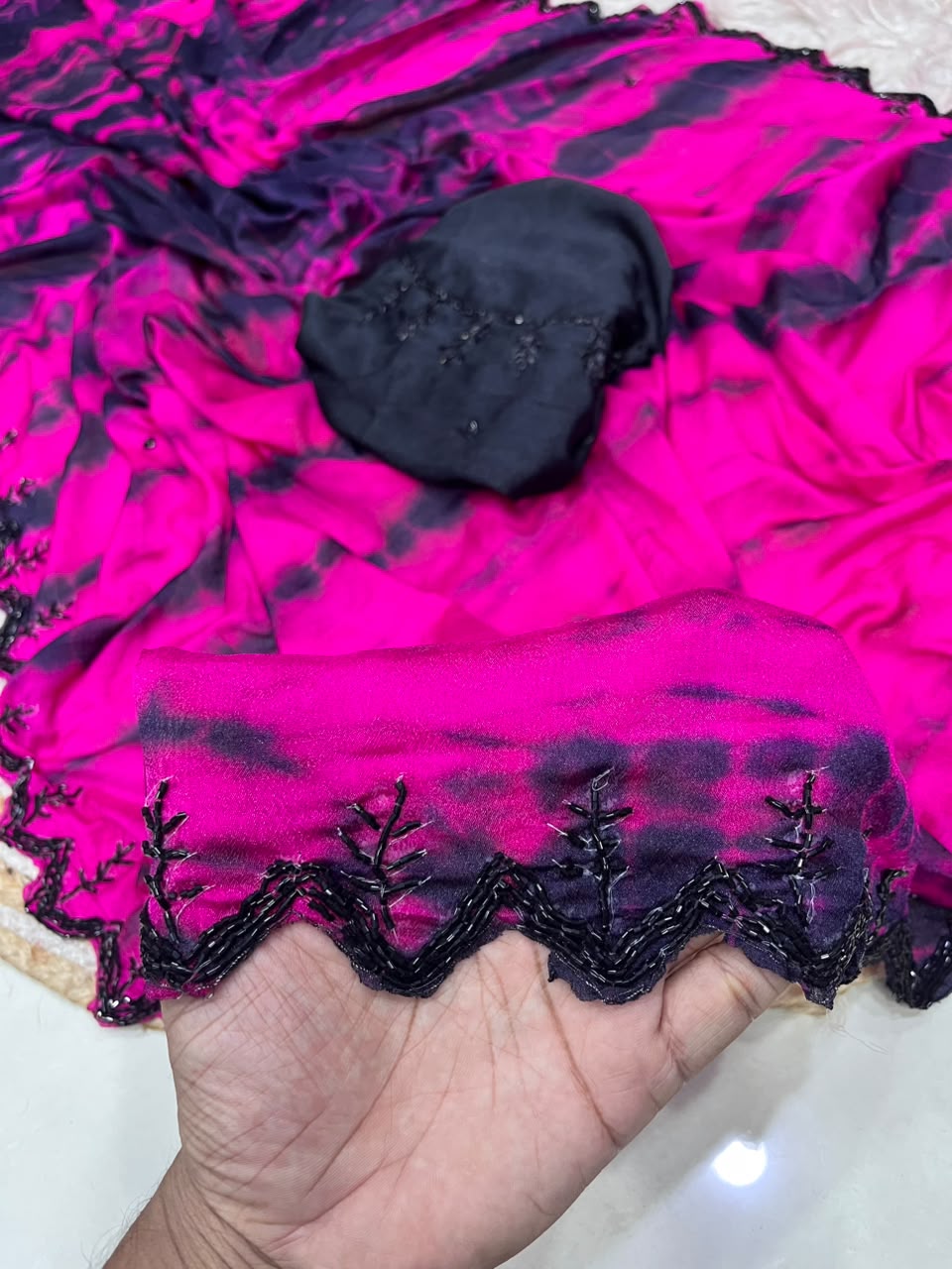 Dyeable chinnon saree✨