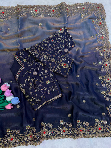 Designer dual shade saree✨