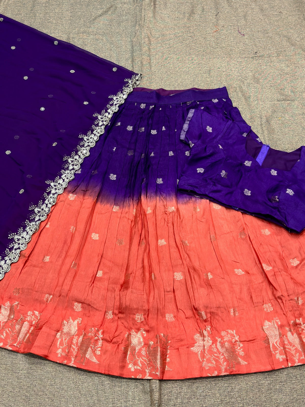 Fully stitched Viscose dola silk lehenga