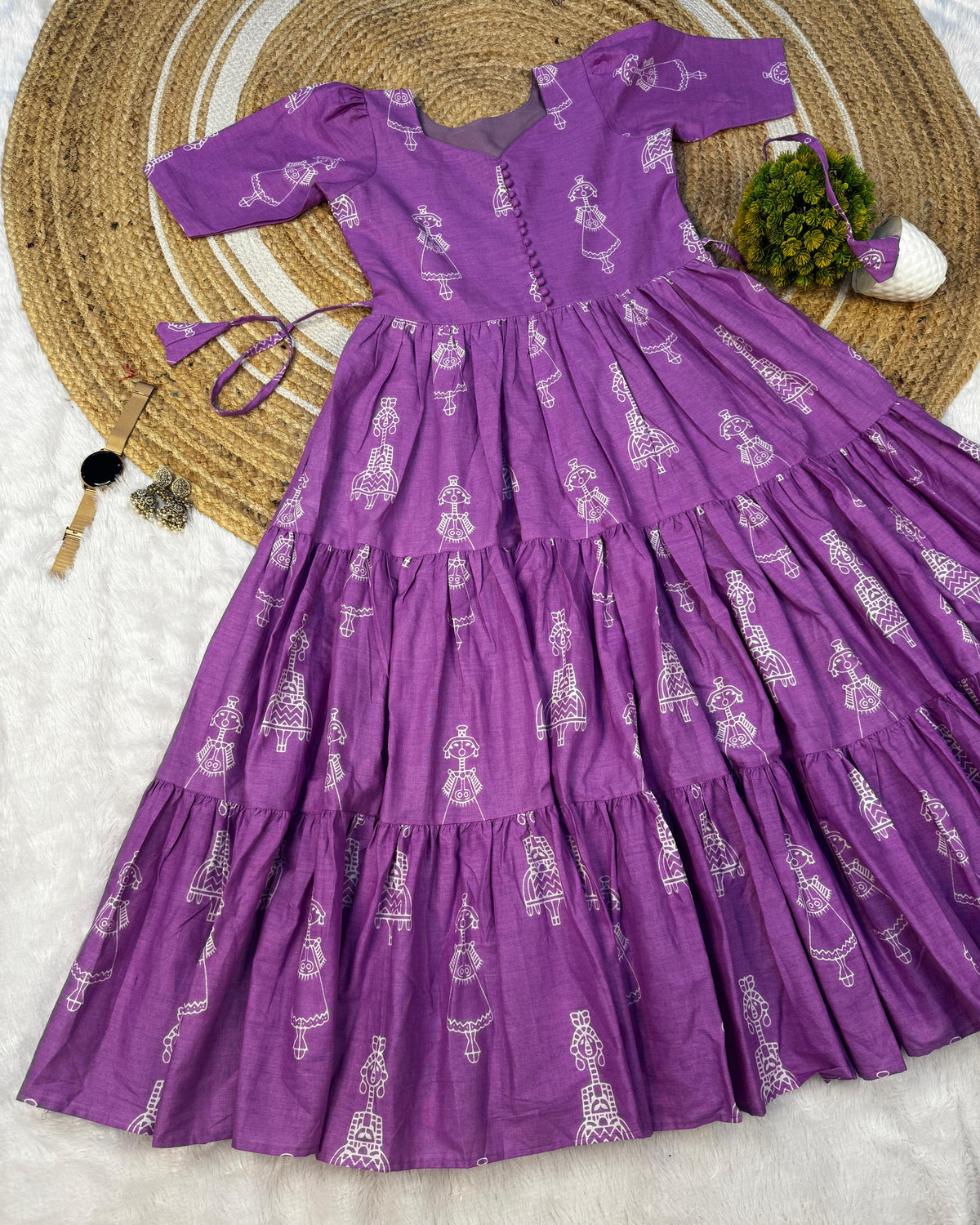 Warli printed doll maxi gowns