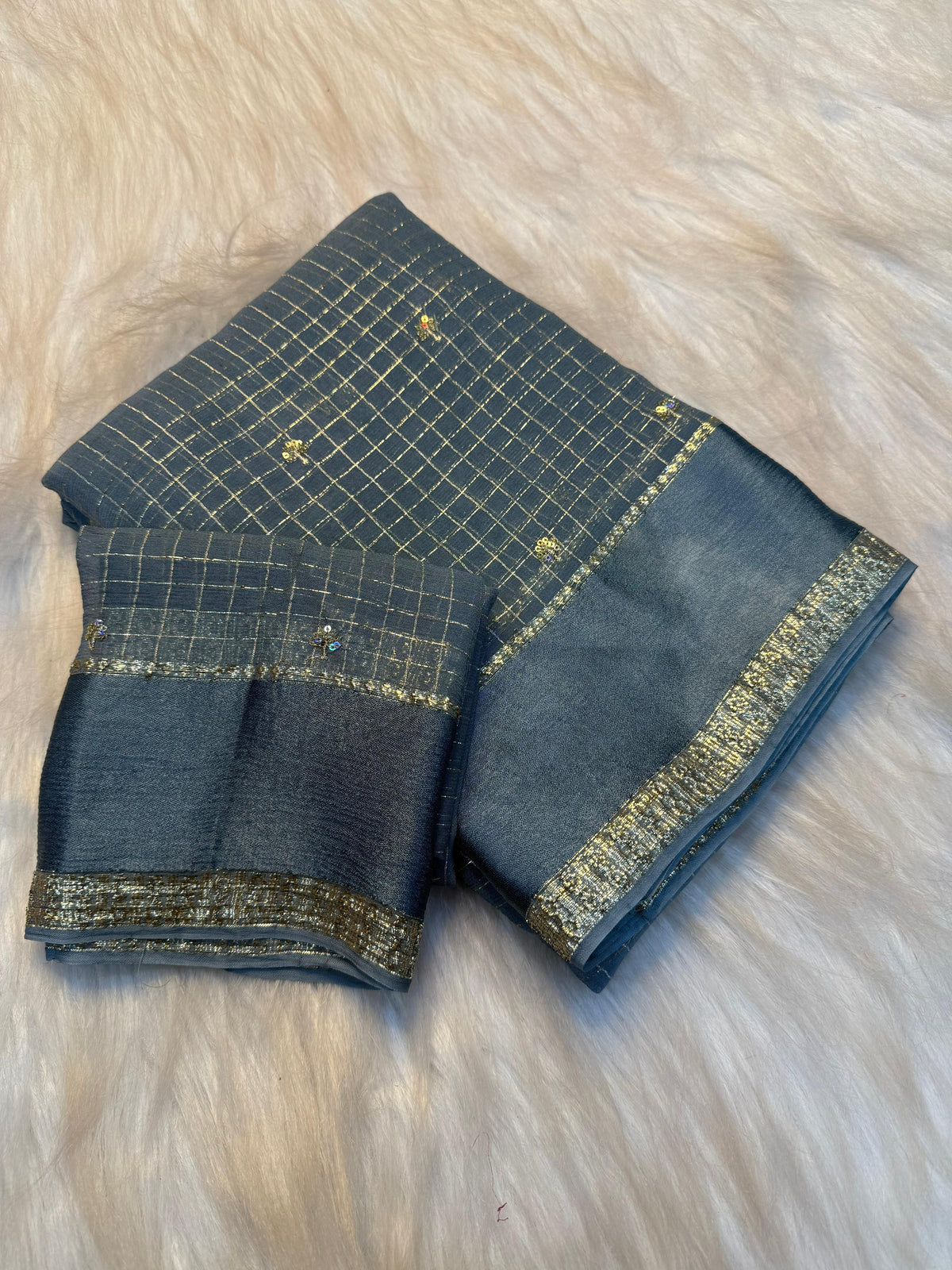 Viscose georgette sequence buties saree