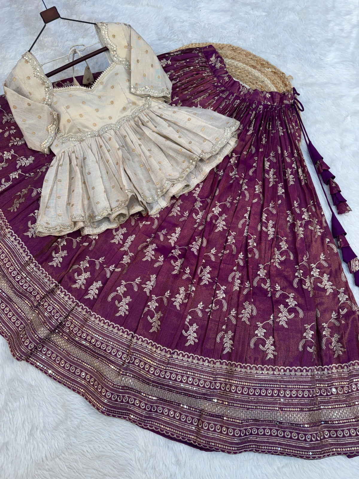 Designer viscose Jacquard lehenga choli