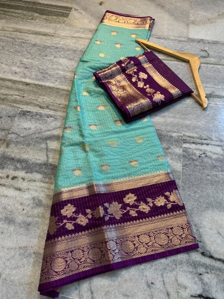 Banarasi Beautiful Check Warm Silk Soft Saree