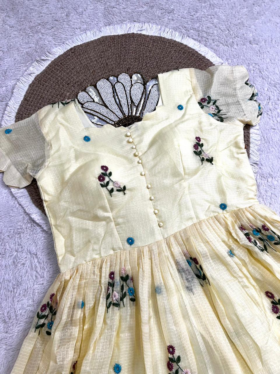 Kota checks embroidery gowns