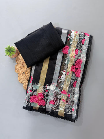 Soft organza tissue designer saree