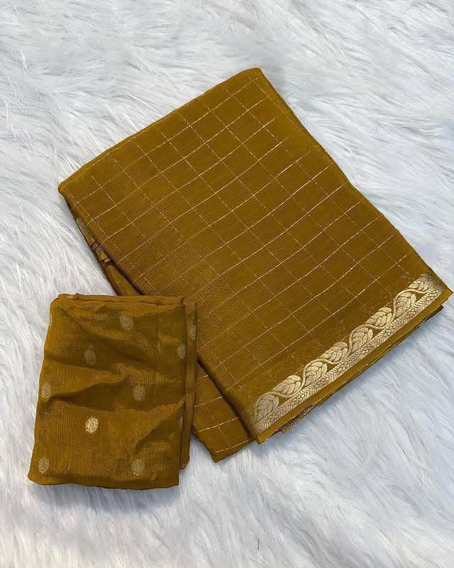 Viscose check saree✨