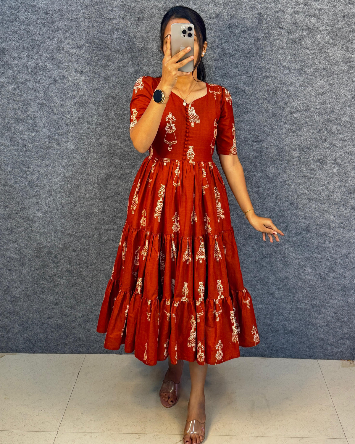Warli printed doll maxi gowns