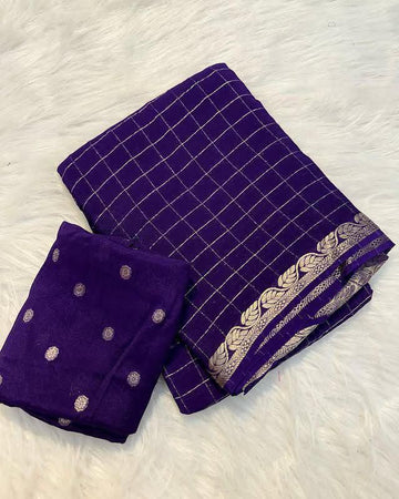 Viscose check saree✨