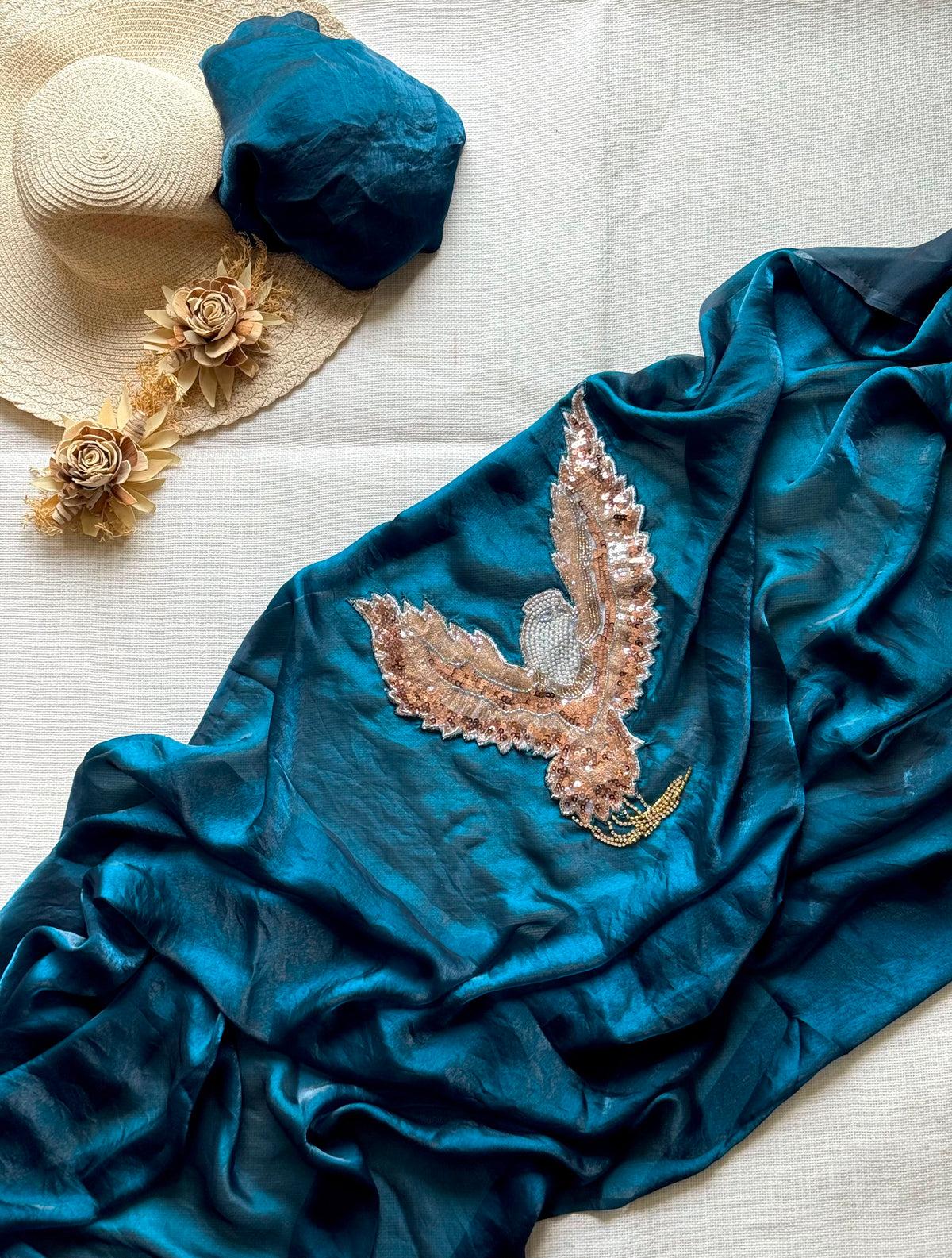 Eagle 🦅 patch hand work saree ✨
