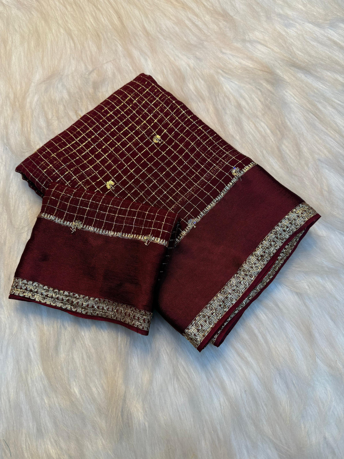 Viscose georgette sequence buties saree