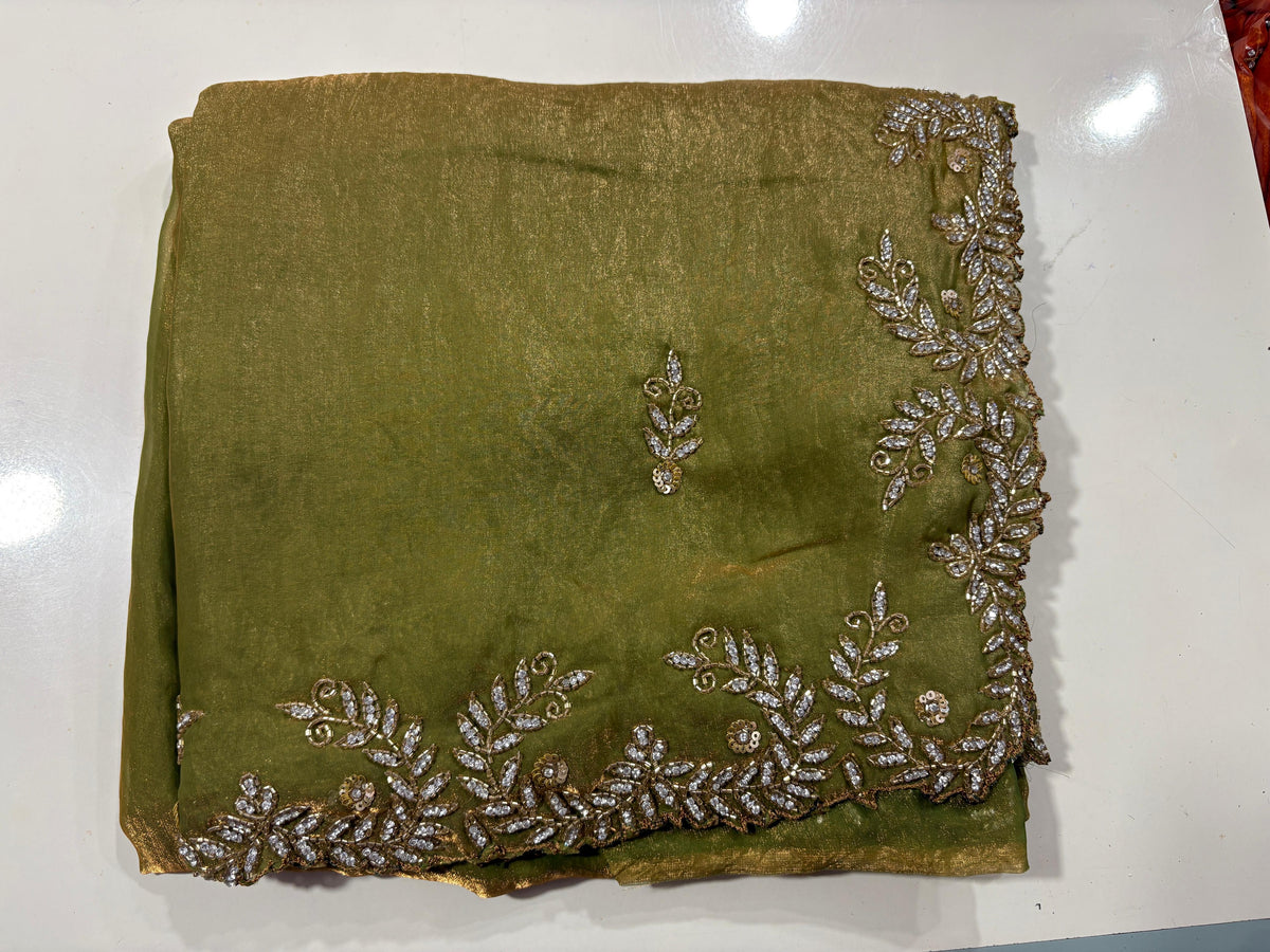 Space silk heavy designer saree ✨