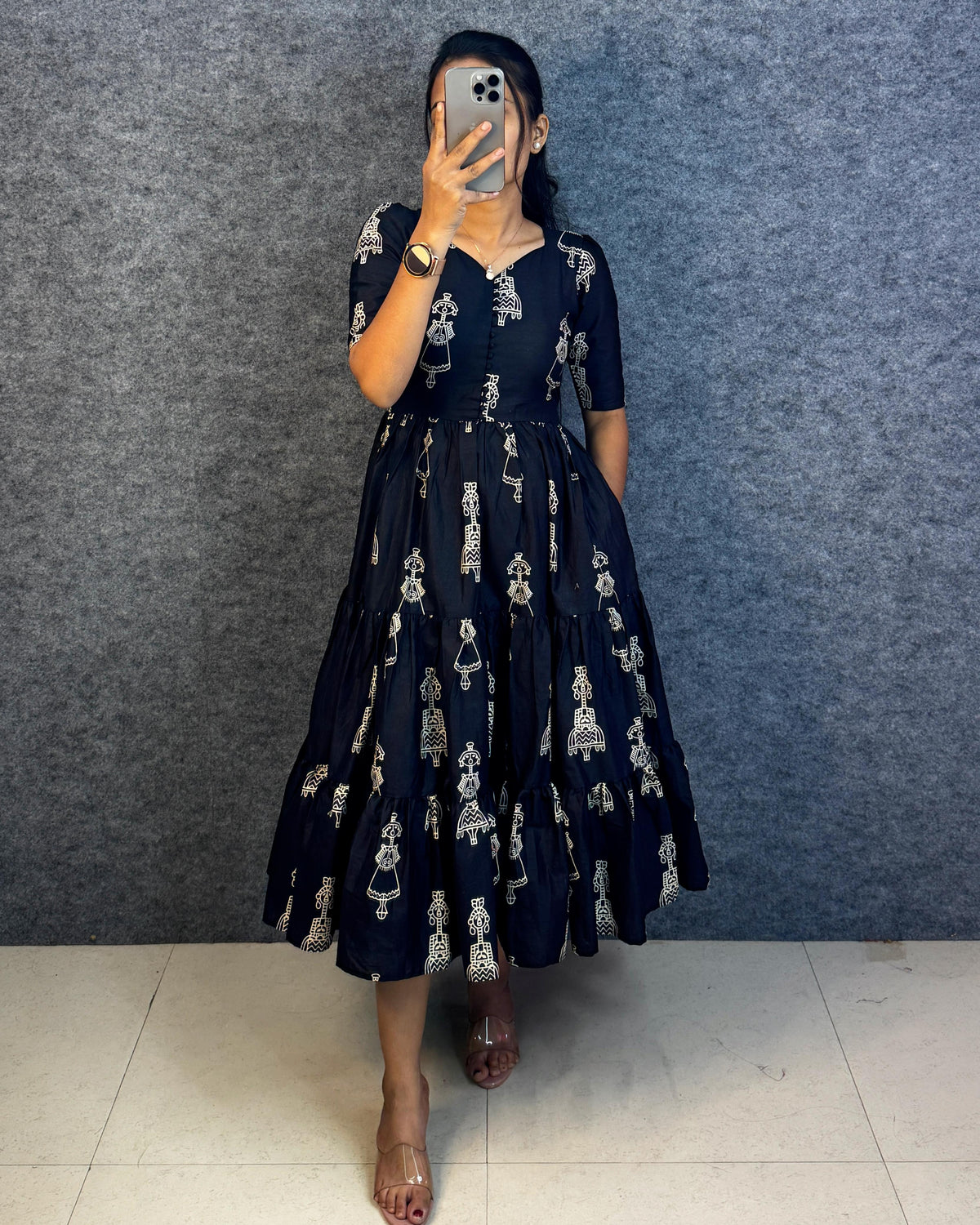 Warli printed doll maxi gowns