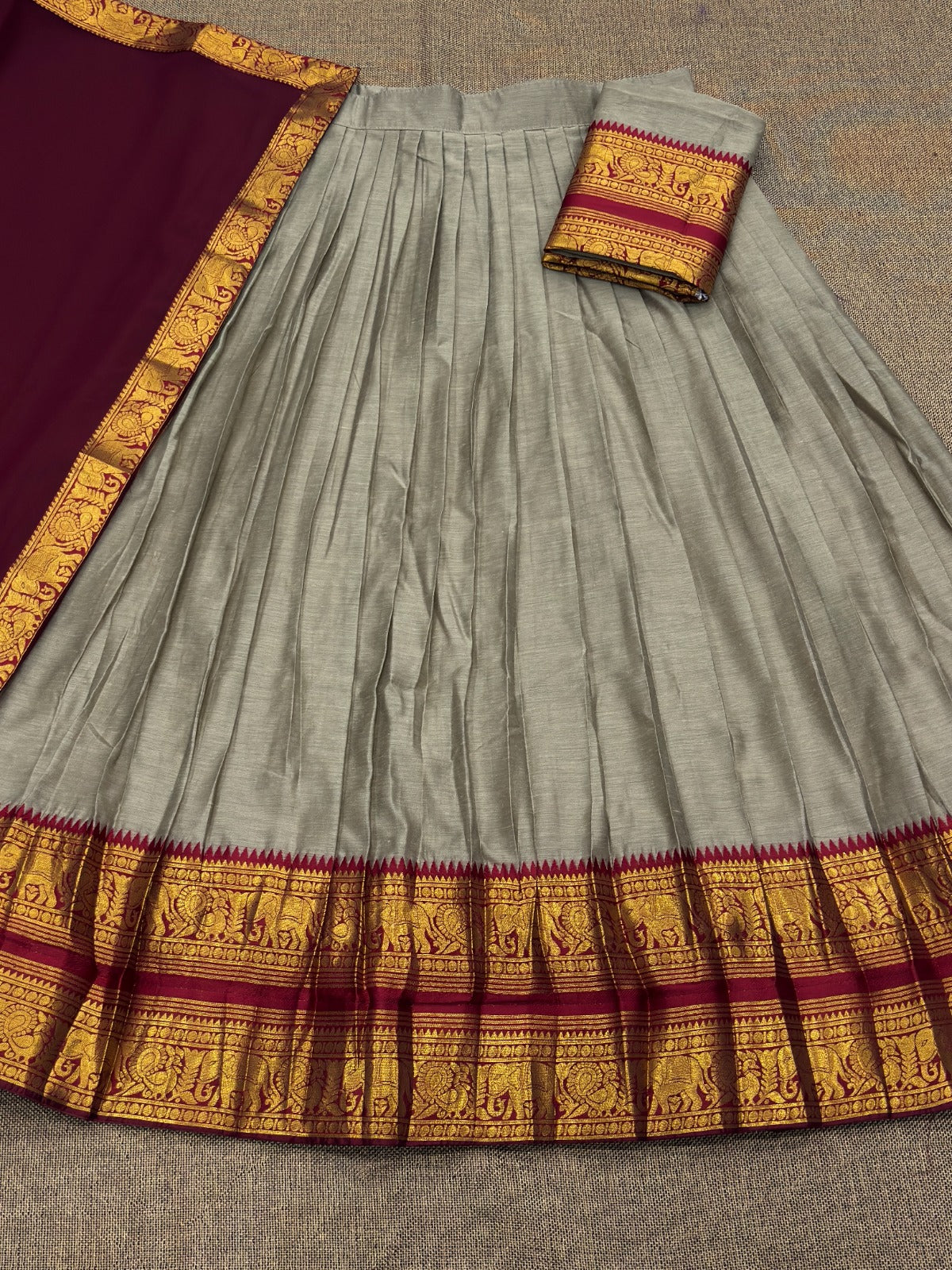 Vintage look kanjivaram silk lehengas