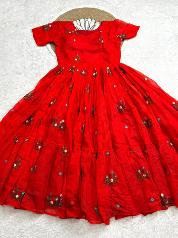Kota checks embroidery gowns