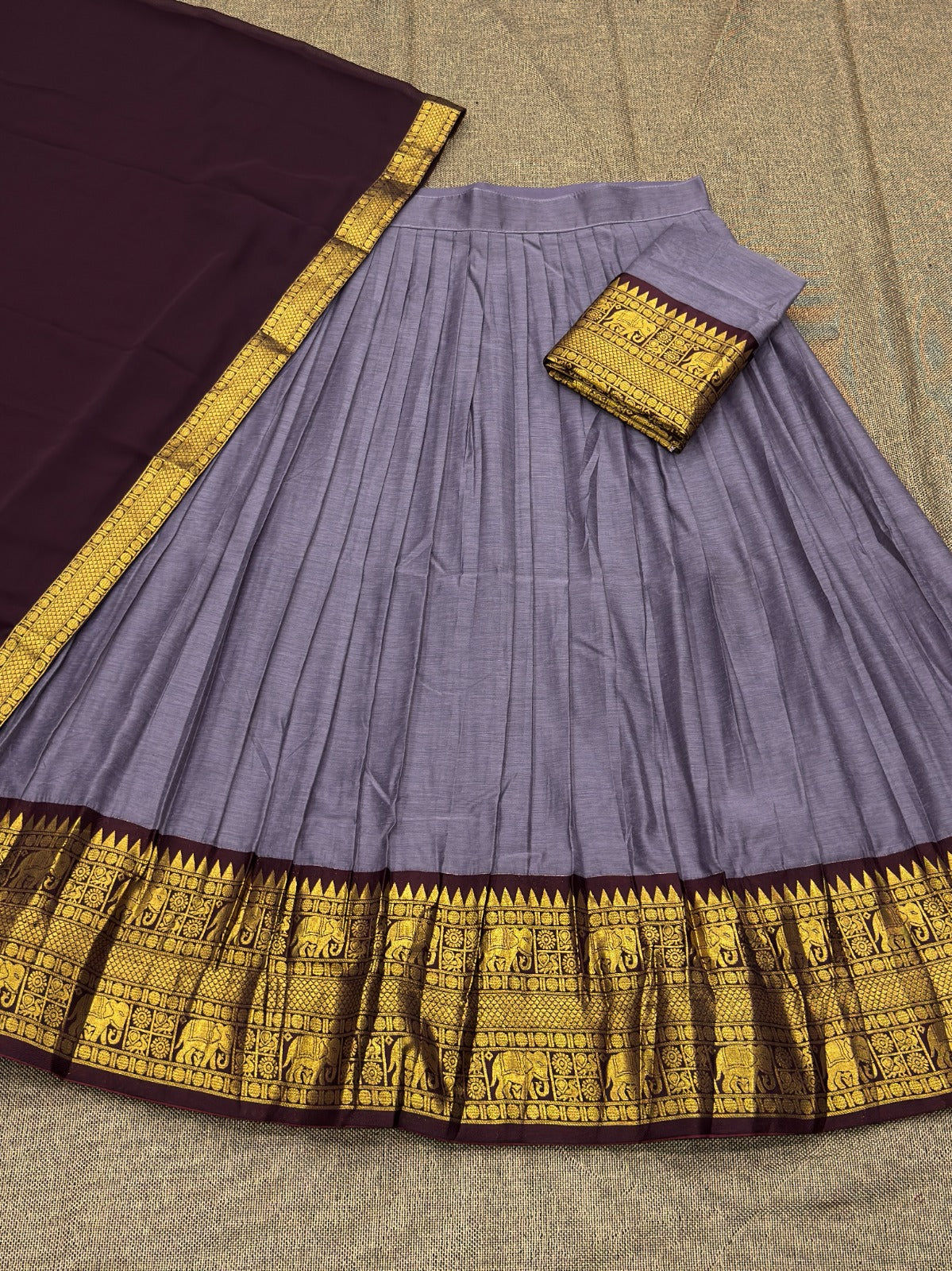 Vintage look kanjivaram silk lehengas