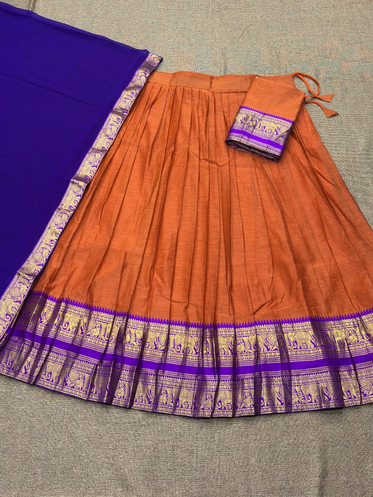 Vintage look kanjivaram silk lehengas