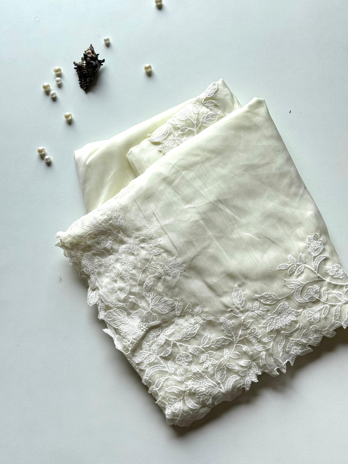 Soft organza scalp work saree