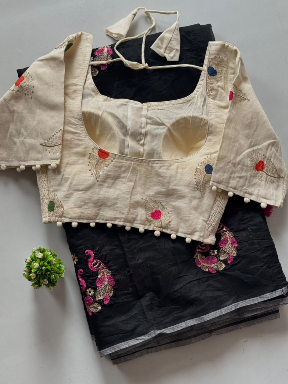 Chanderi silk saree with stritched blouse✨