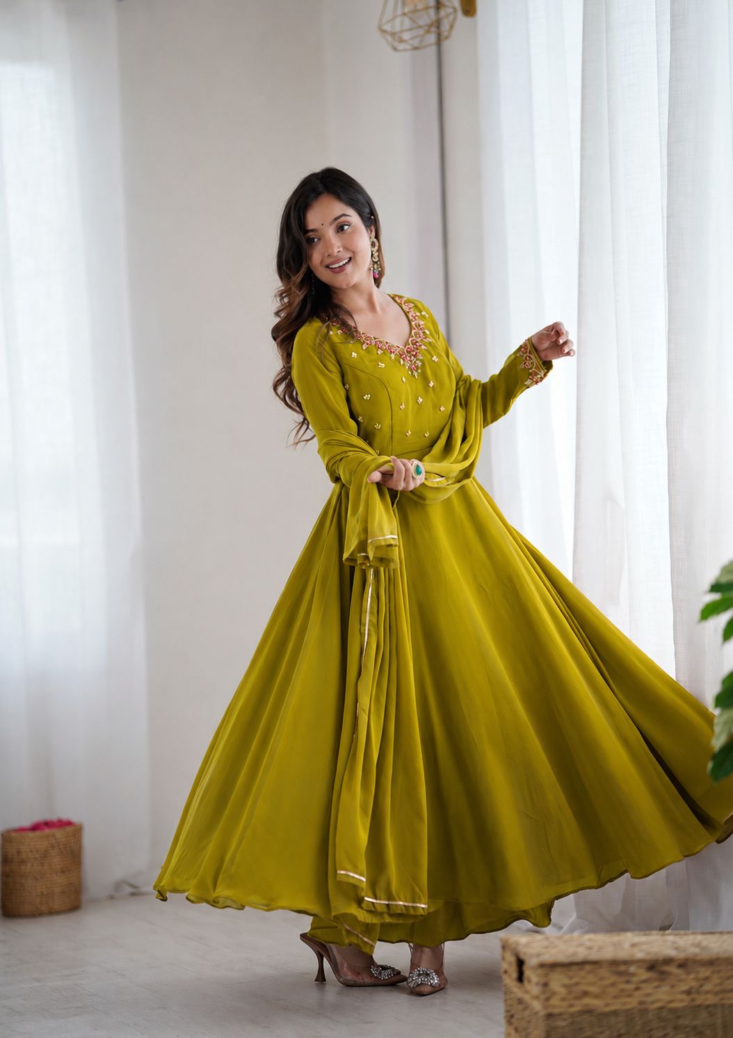 Fox georgette gown