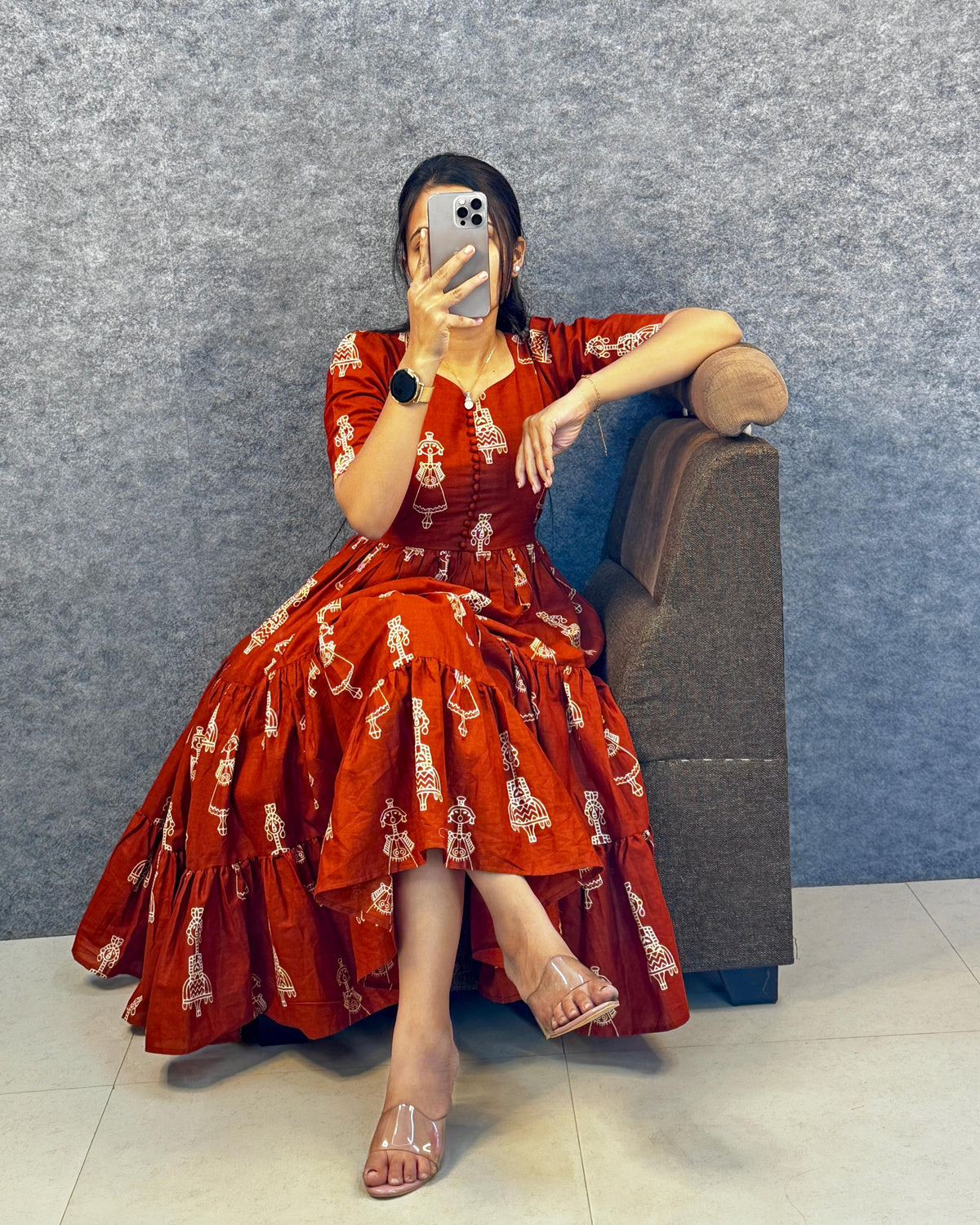 Warli printed doll maxi gowns