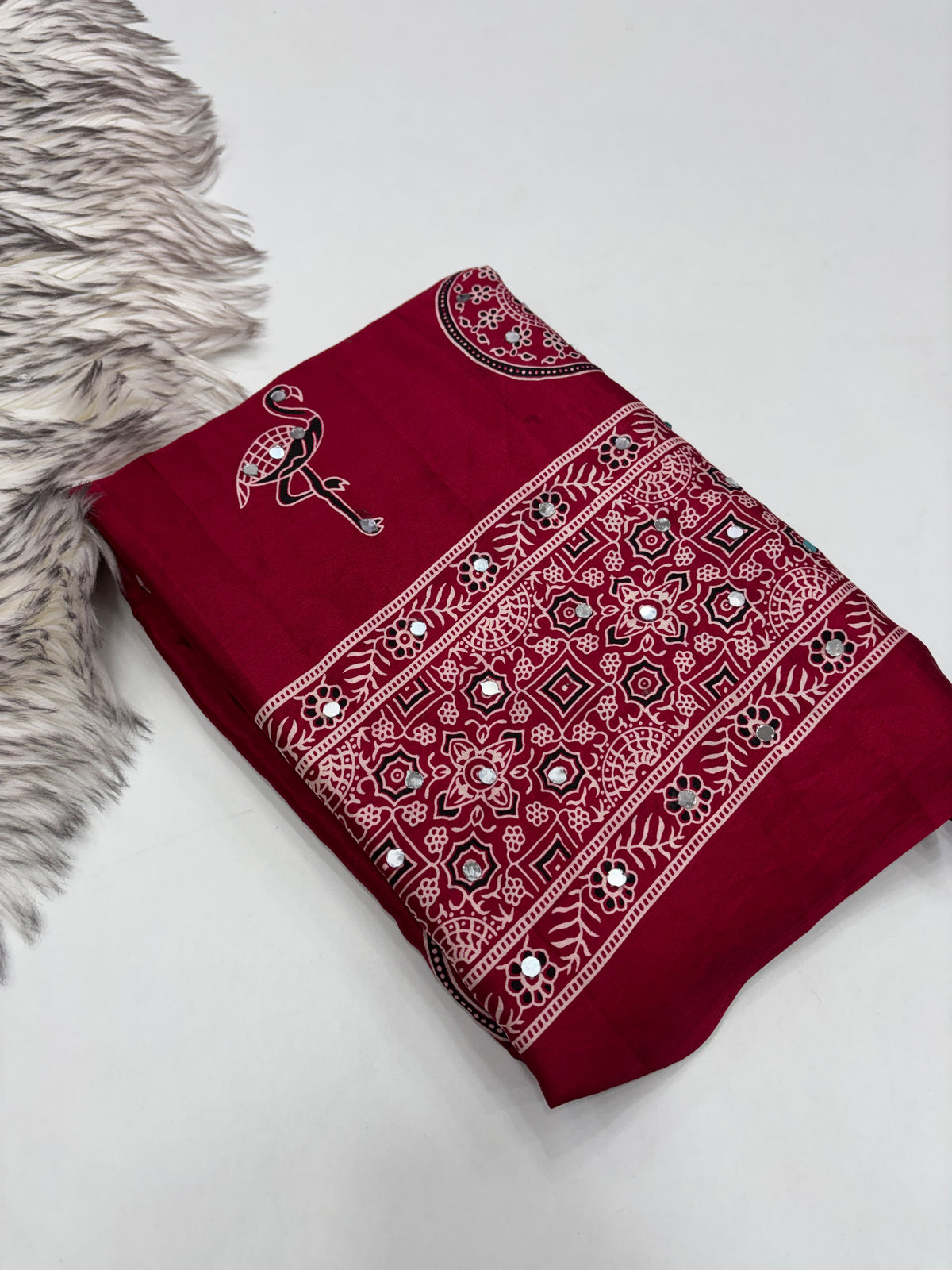 Azrak pattern swan 🦢 design saree ✨