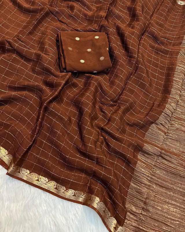 Viscose check saree✨