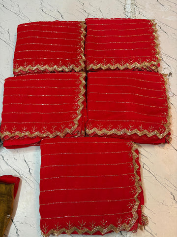 Pure georgette kadhana work saree
