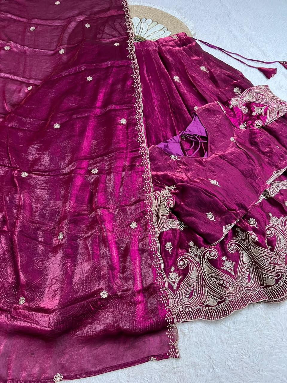 Space silk Fully stitched lehenga set ✨
