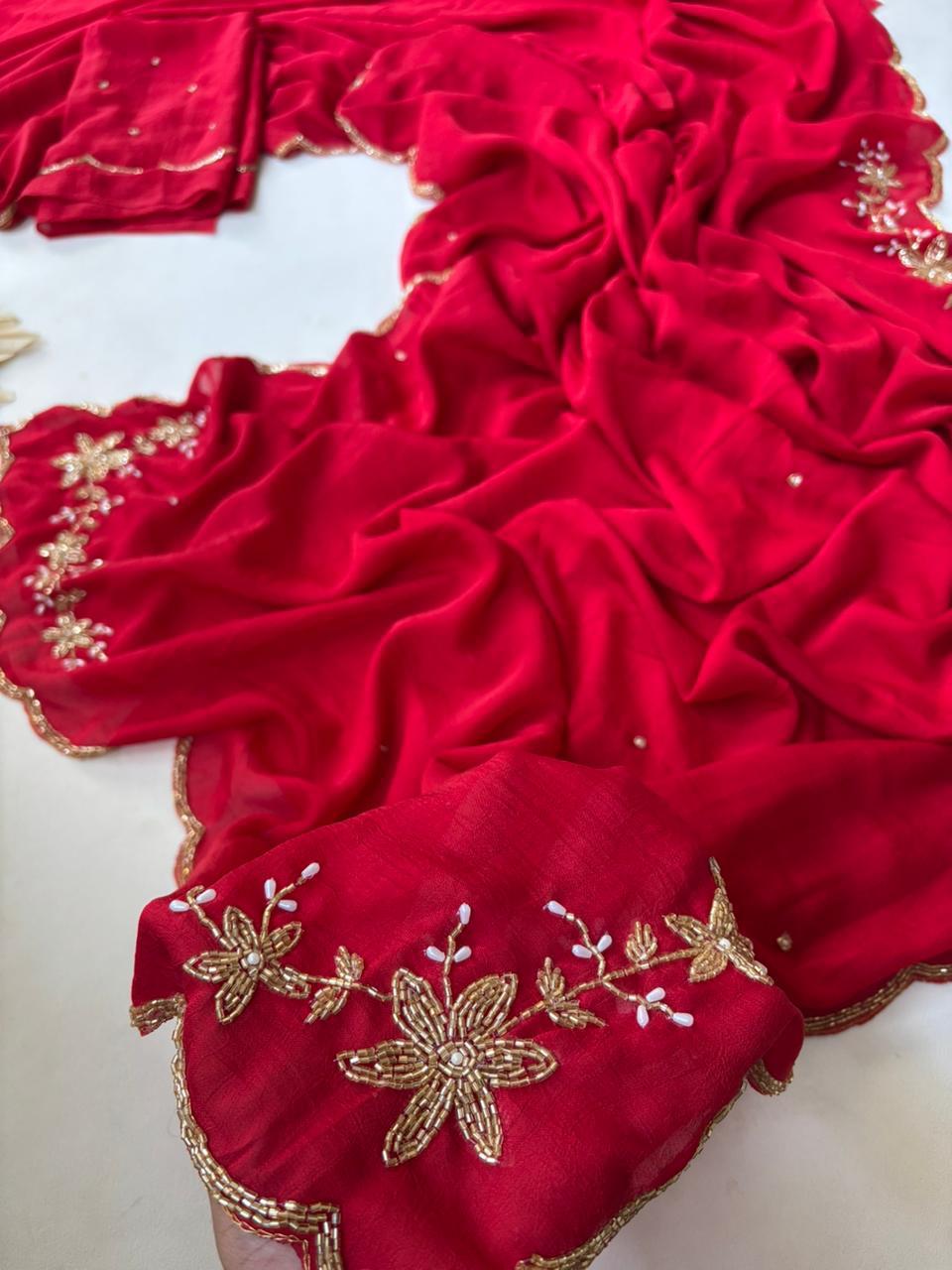 Premium rangoli crush silk designer saree ✨