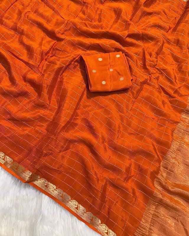 Viscose check saree✨