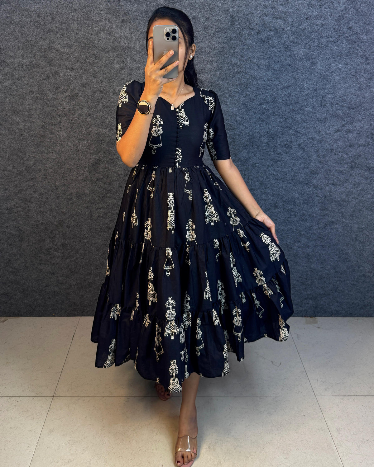 Warli printed doll maxi gowns