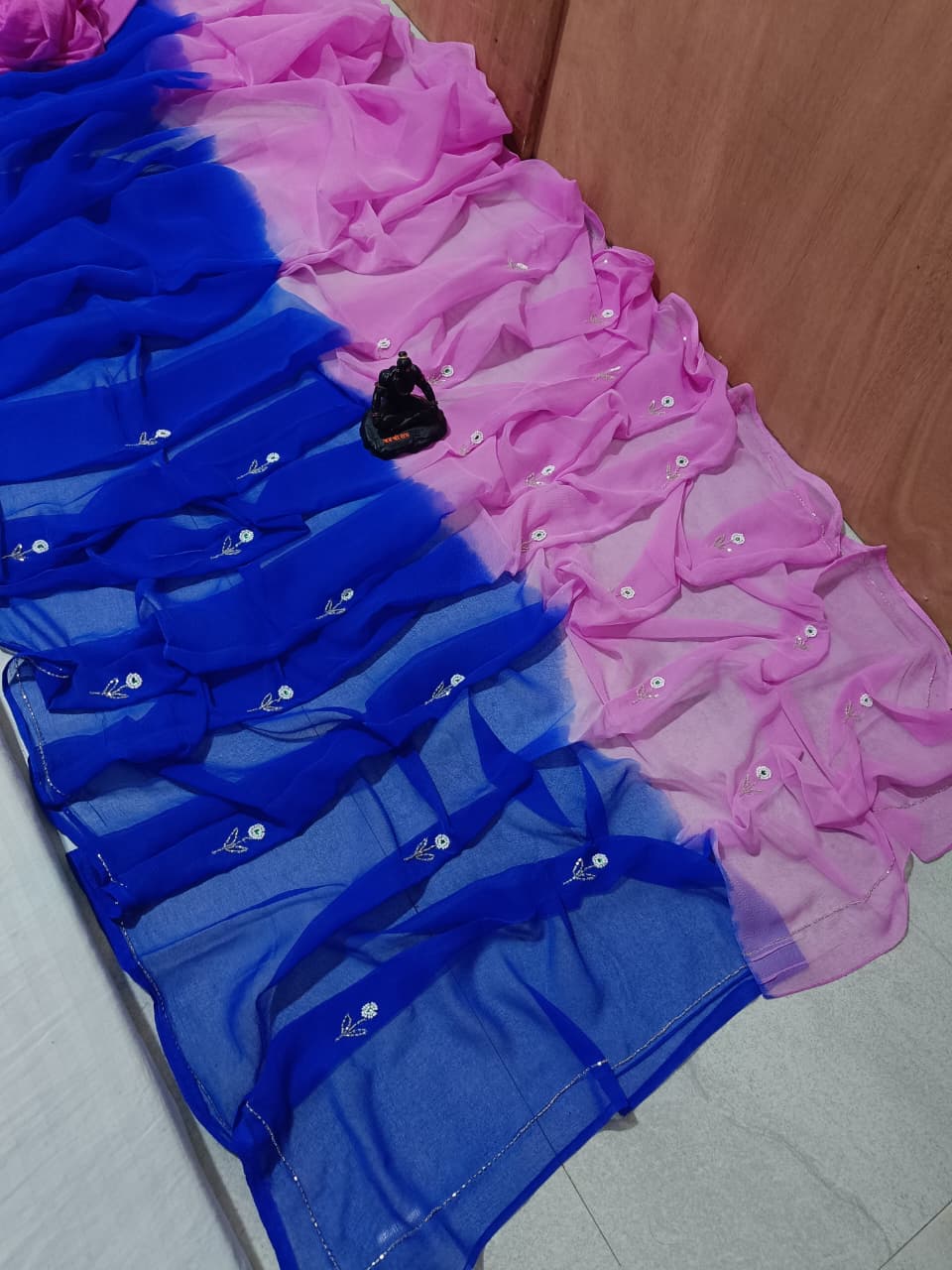 Multi shades half pure shiffon sarees