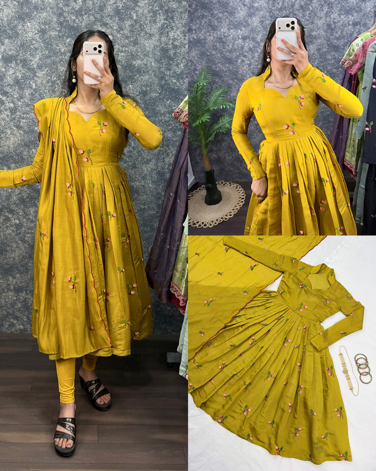 South mull chenderi Anarkali Set✨