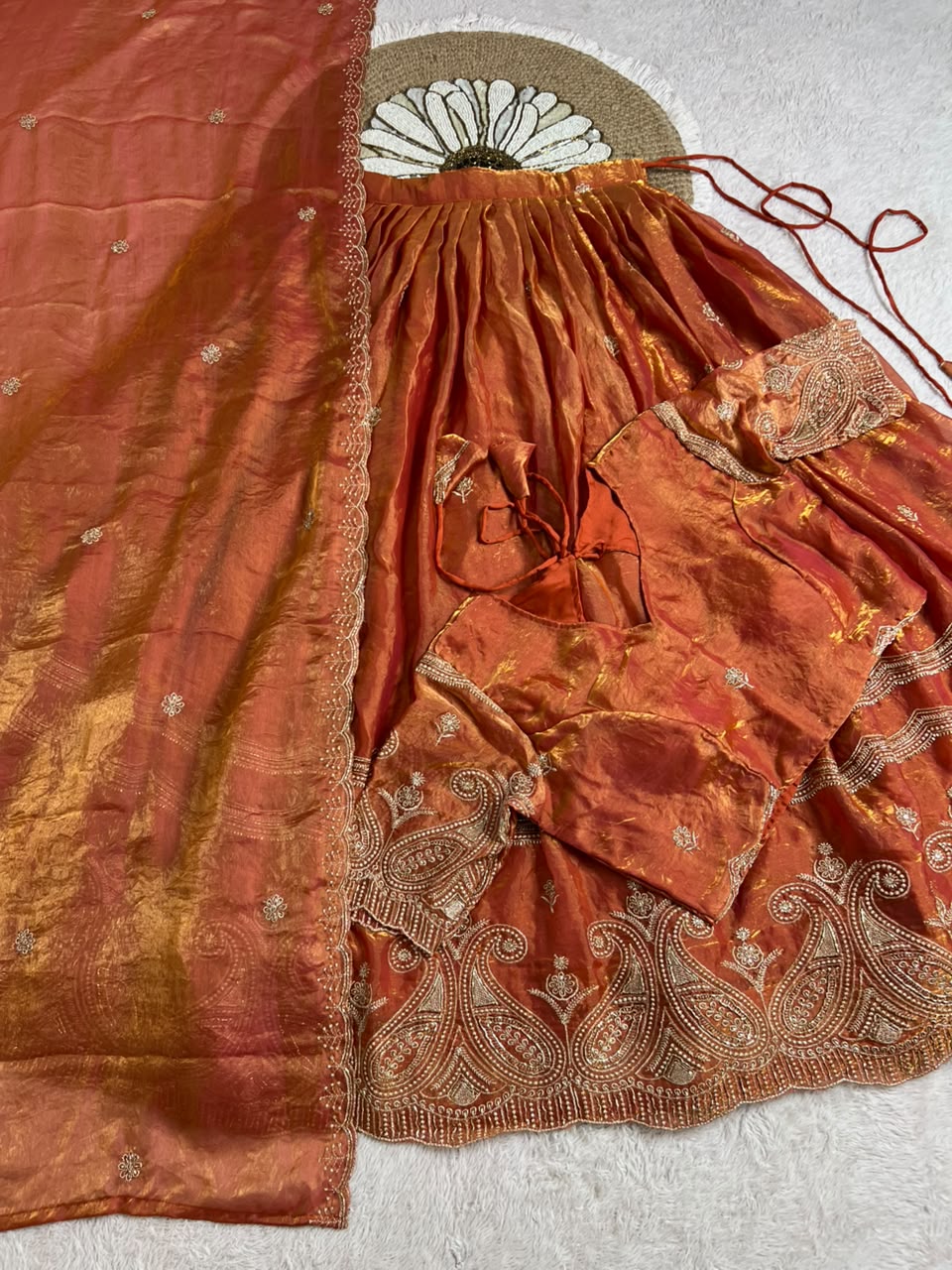 Space silk Fully stitched lehenga set ✨