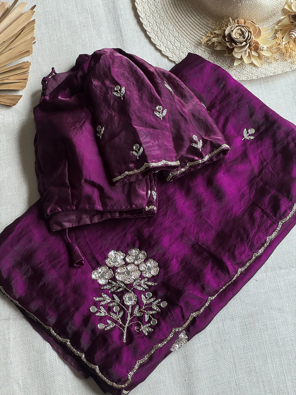 Soft space silk designer saree ✨