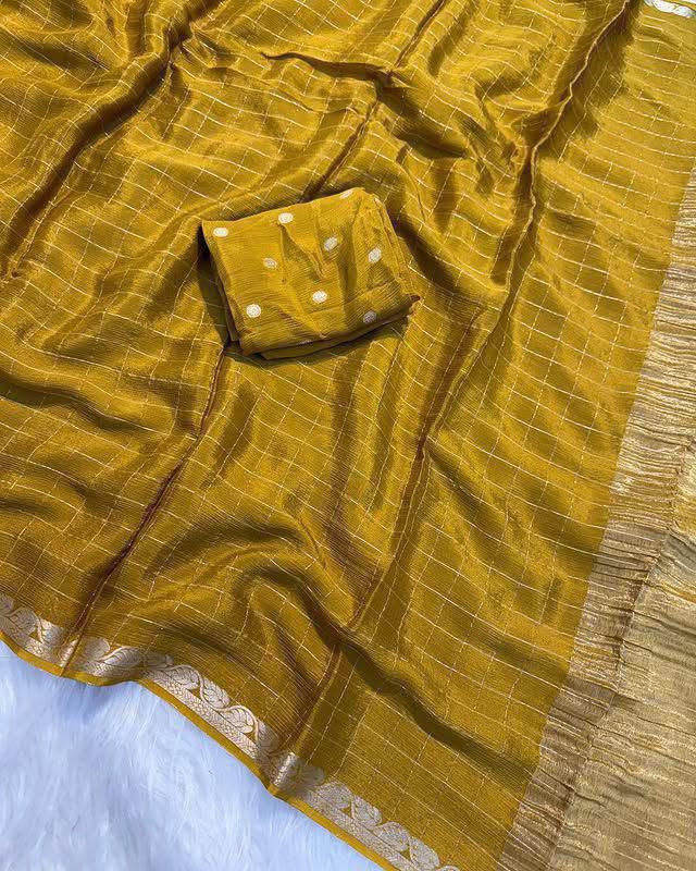 Viscose check saree✨