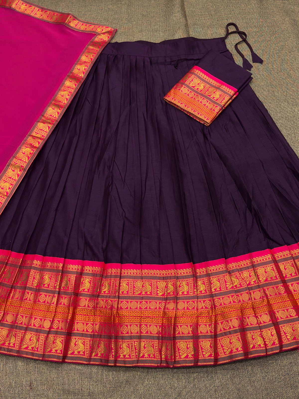 Vintage look kanjivaram silk lehengas