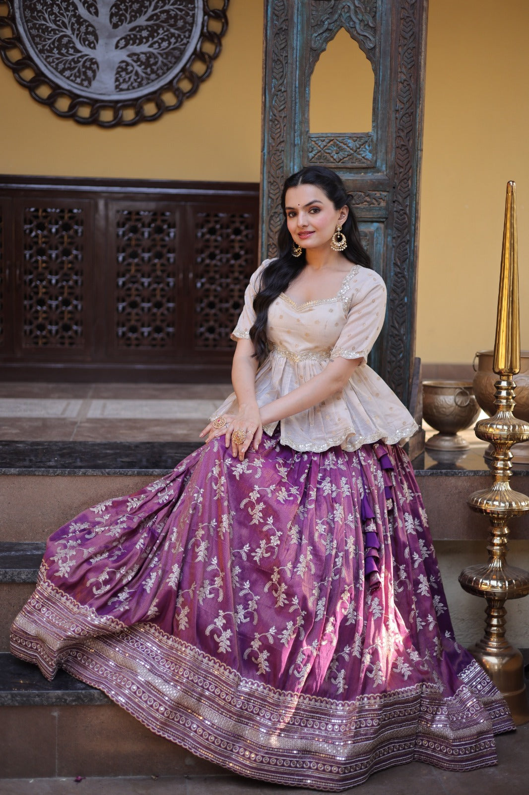 Designer viscose Jacquard lehenga choli