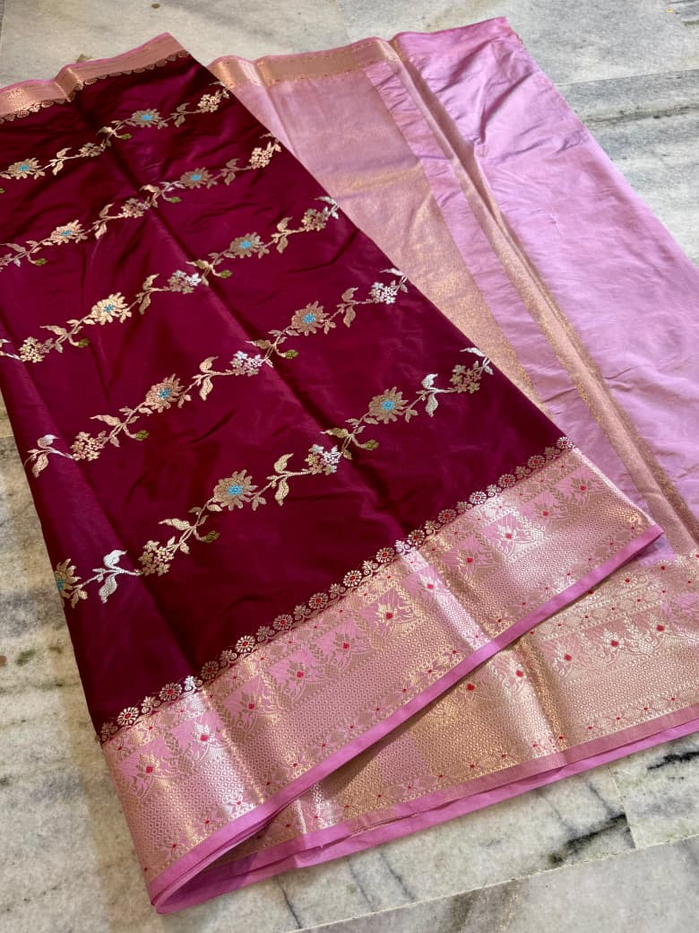 Lahariya design benaresi katan silk saree ✨